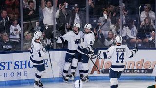 The Best Line in College Hockey (NCAA hockey). Photo by Gopsusports