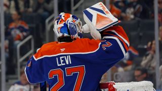 Edmonton's Net Should Belong to Devon Levi (Edmonton Oilers). Photo by  Perry Nelson-Imagn Images