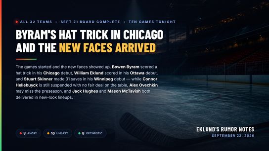 Byram's Hat Trick and the Night the New Faces Arrived, All 32 Teams (NHL Rumors)