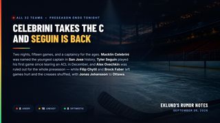 Celebrini Takes the C, and Seguin Is Back, All 32 Teams (Eklund)