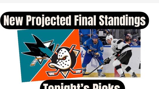 Wednesday's Picks and New Final Projected Standings (NHL News)