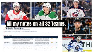 All 32 NHL TEAM RUMORS, AND ALL 32 NHL FANBASES MOODS (Eklund). Photo by hockeybuzz.com