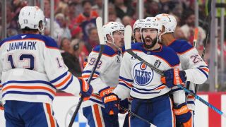 Edmonton Oilers Jake Walman Injury Setback, Roslovic Update (Edmonton Oilers). Photo by Jim Rassol-Imagn Images