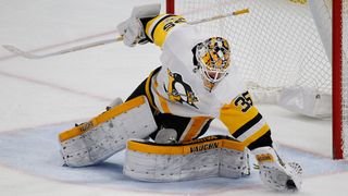 Edmonton Oilers Tristan Jarry Rumours and Goaltending Options (Edmonton Oilers). Photo by Jeffrey T. Barnes/AP