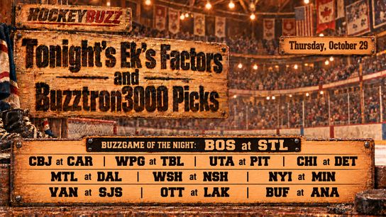 NHL Picks Tonight: Ek’s Factors & Buzztron | October 29 (NHL News)